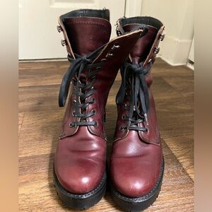 RARE! Frye Sabrina Moto in Oxblood color. Made in USA!